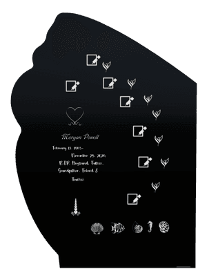 Headstone 9 - Fish Flower memorial design preview