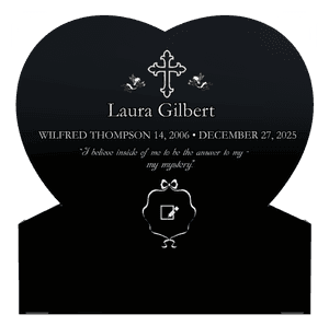 Headstone 27 Cross Heart memorial design preview