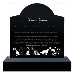 Curved Gable - Cat Dog memorial design preview