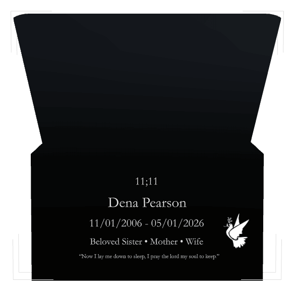 Laser-Etched Black Granite Headstone – Beloved Sister preview