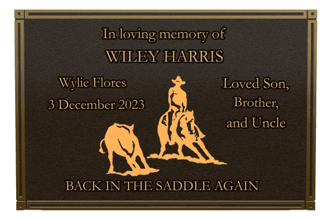 Rectangle (landscape) Bronze Plaque – horse preview