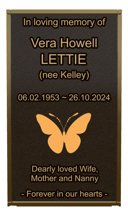 Rectangle (landscape) Bronze Plaque – butterflies preview