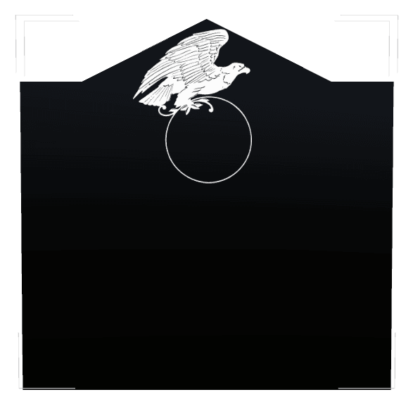 Gable Laser-Etched Black Granite Headstone – Bird preview