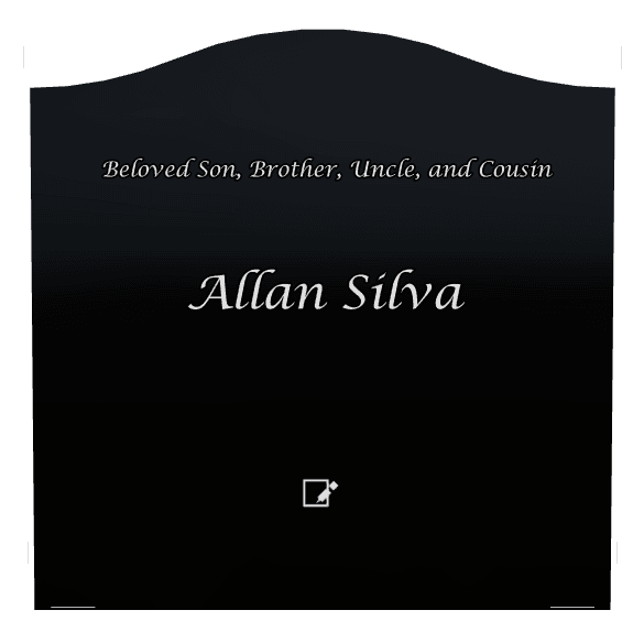 Serpentine Laser-Etched Black Granite Headstone – Beloved Son preview