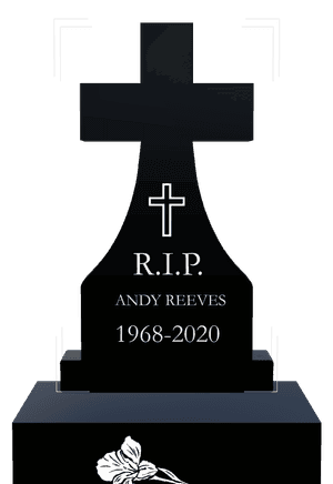 Headstone 23 - Cross Flower memorial design preview