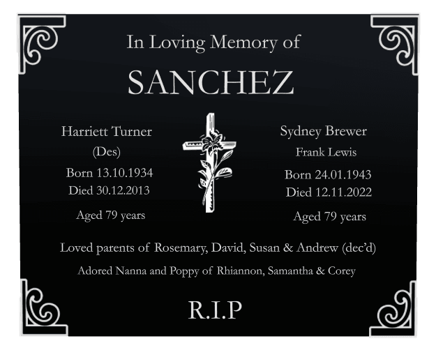 Rectangle (landscape) Laser-Etched Color Plaque – Rest In Peace preview