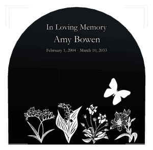 Butterfly Memorial Laser-Etched Headstone preview