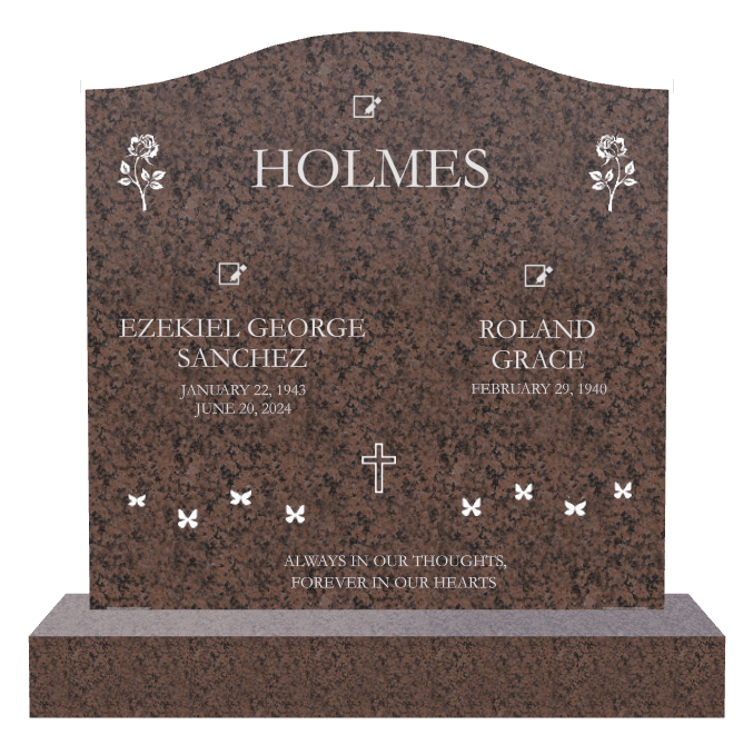 Serpentine Traditional Engraved Headstone – Forever in Our Hearts preview