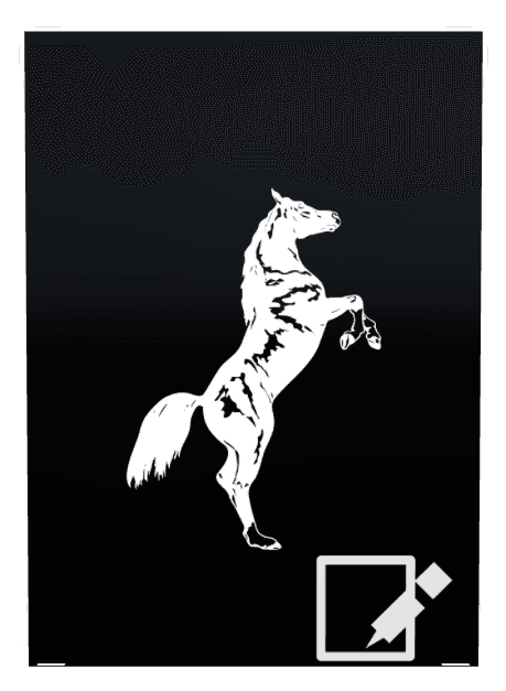 Rectangle 125x175 Laser-Etched Black Granite Plaque – Horse preview