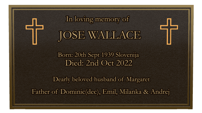 Rectangle (landscape) Bronze Plaque – cross preview