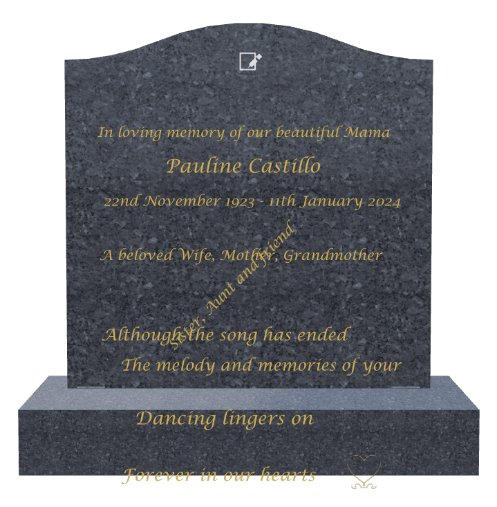Serpentine Traditional Engraved Headstone – Forever in Our Hearts preview