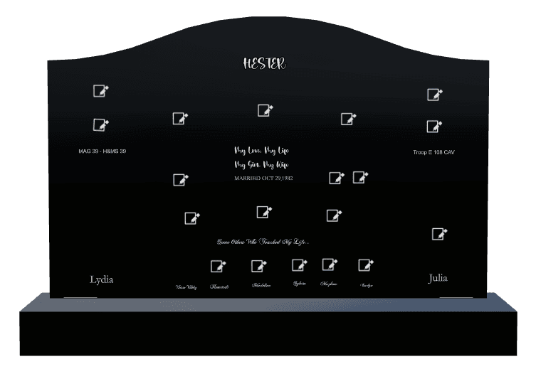 Serpentine Laser-Etched Black Granite Headstone – Dog preview