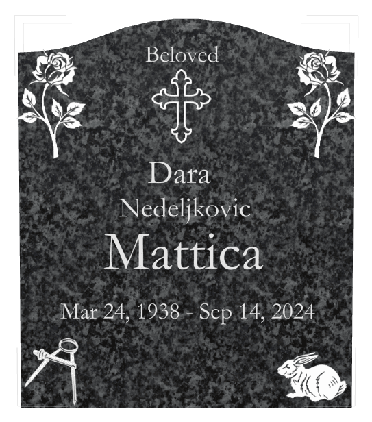 Serpentine Traditional Engraved Headstone – Bird Cross preview