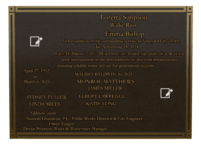 Rectangle (portrait) Bronze Plaque – Memorial preview