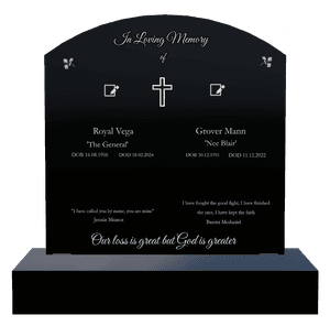 Curved Top - Fought The Good Fight memorial design preview