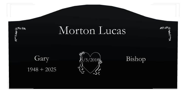 Serpentine Laser-Etched Black Granite Headstone – Hearts preview