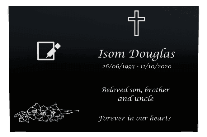 Rectangle (landscape) Laser-Etched Color Plaque – cross preview