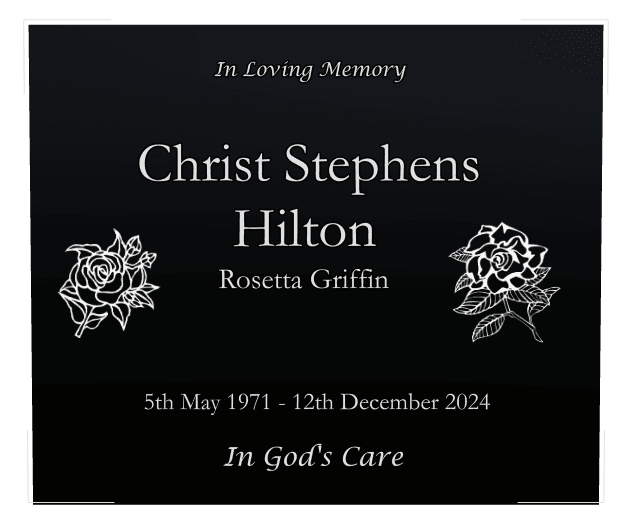 Square Laser-Etched Black Granite Headstone – In Loving Memory preview