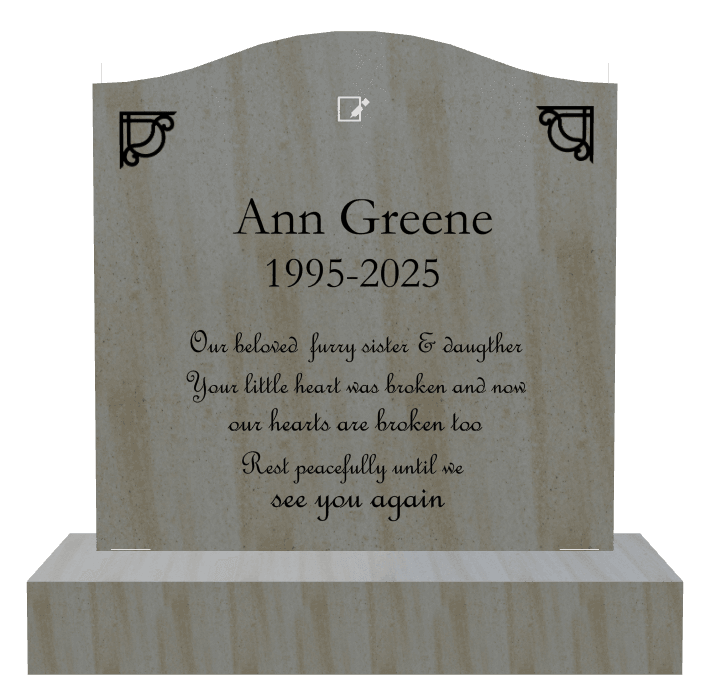 Serpentine Traditional Engraved Headstone – Sister Headstone preview