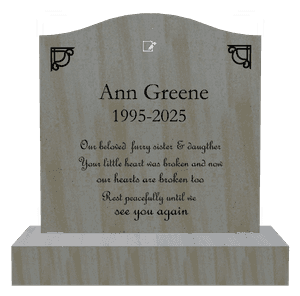 Serpentine - Sister Headstone memorial design preview
