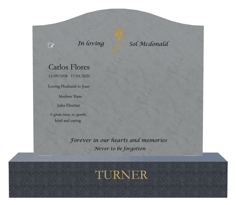 Serpentine Traditional Engraved Headstone – Loving Husband preview