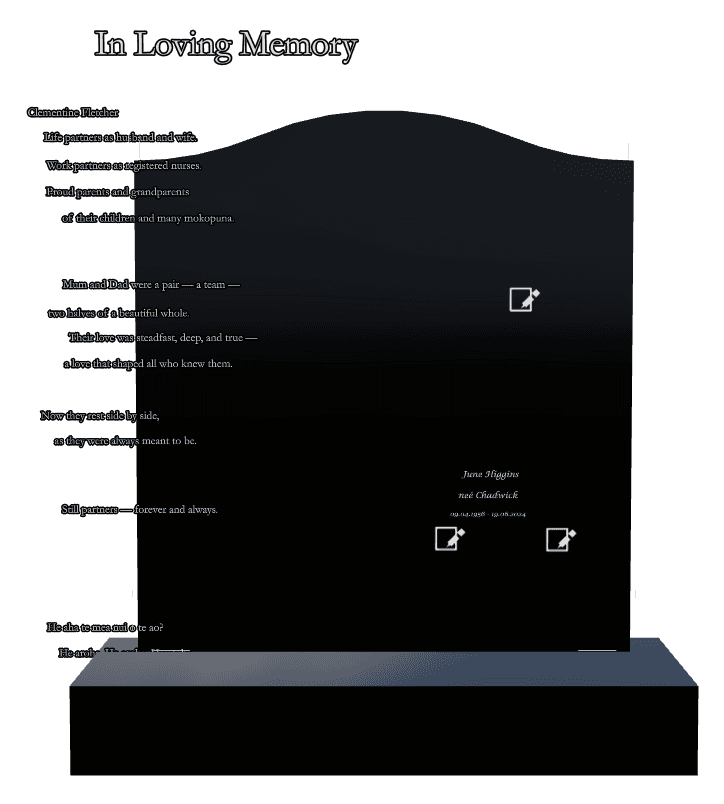 Serpentine Laser-Etched Black Granite Headstone – Life Partner preview