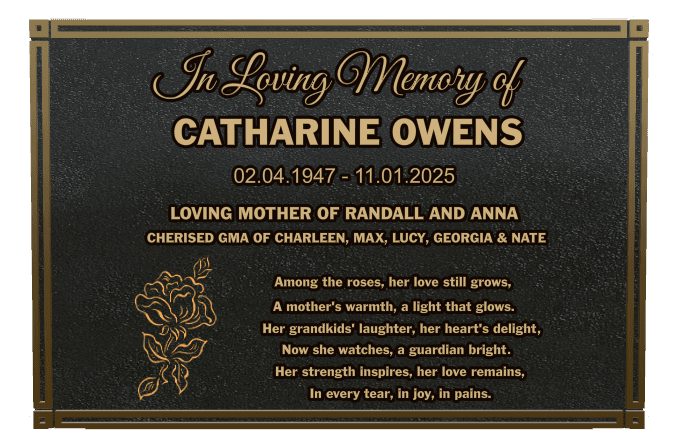 Rectangle (landscape) Bronze Plaque – flower preview