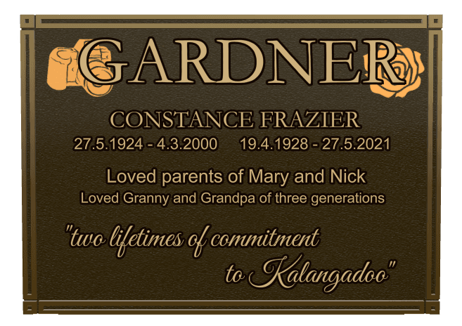 Rectangle (landscape) Bronze Plaque – flower and flowers preview