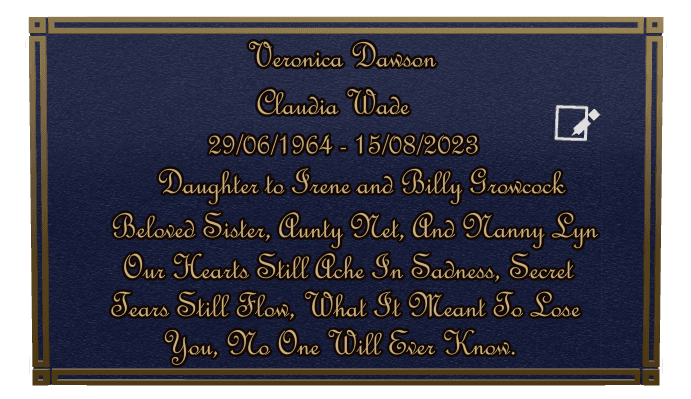 Rectangle (landscape) Bronze Plaque – Daughter Memorial preview
