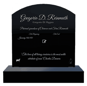 Curved Top - Cat Dog memorial design preview
