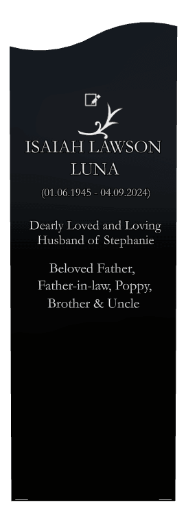 Right Wave Laser-Etched Black Granite Headstone – Loving Husband preview