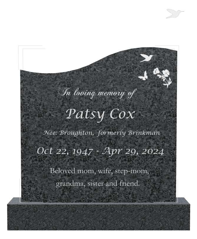 Right Wave Traditional Engraved Headstone – Your Wings Were Ready But Our Hearts Were Not preview