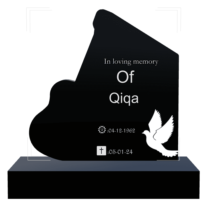 Laser-Etched Black Granite Headstone – In Loving Memory Headstone preview