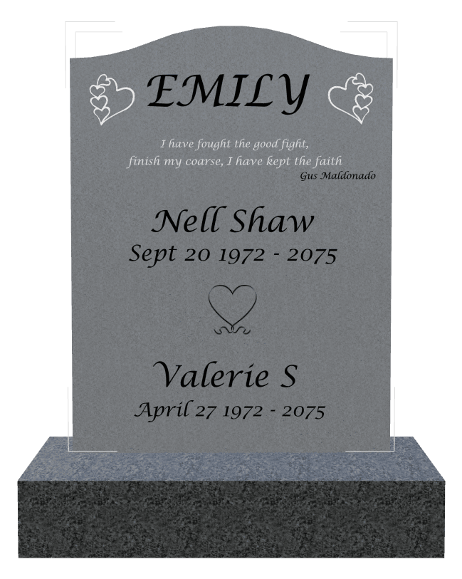 Serpentine Traditional Engraved Headstone – Fought The Good Fight preview