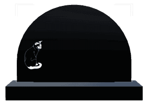 Half Round - Cat Headstone memorial design preview