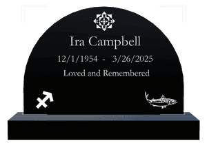 Half Round - Loved And Remembered memorial design preview