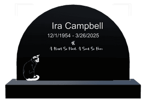 Half Round - Cat Flower memorial design preview