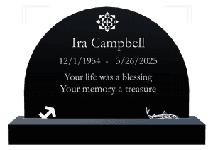 Half Round - Your Life Was a Blessing memorial design preview