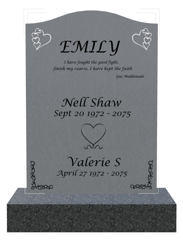 Serpentine Traditional Engraved Headstone – Fought The Good Fight preview