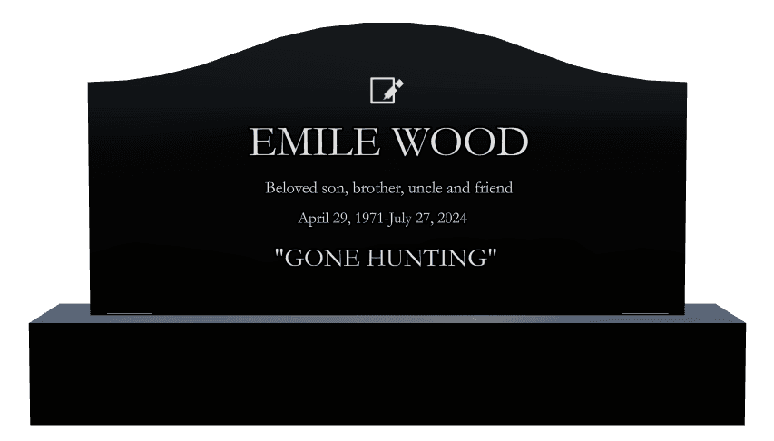 Serpentine Laser-Etched Black Granite Headstone – Beloved Son preview