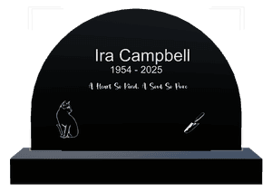 Half Round - Cat memorial design preview