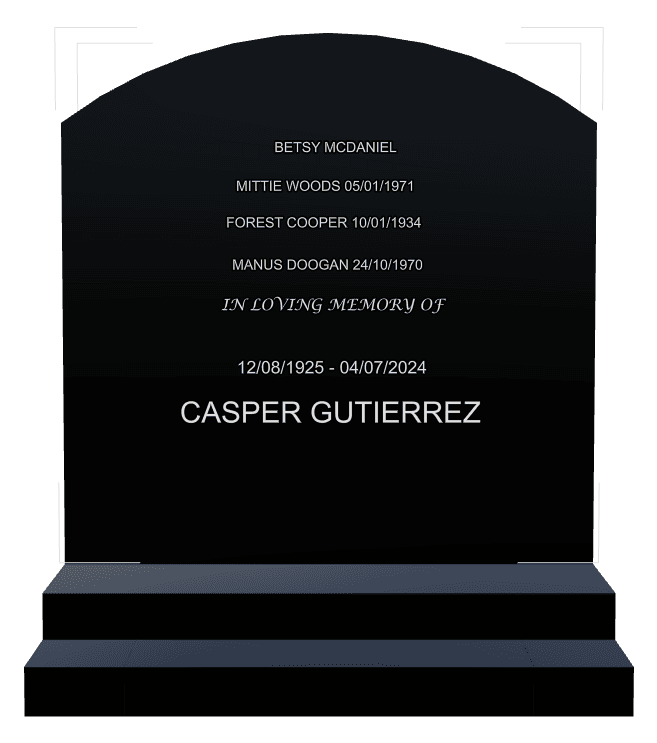 Curved Top Laser-Etched Black Granite Headstone – In Loving Memory preview
