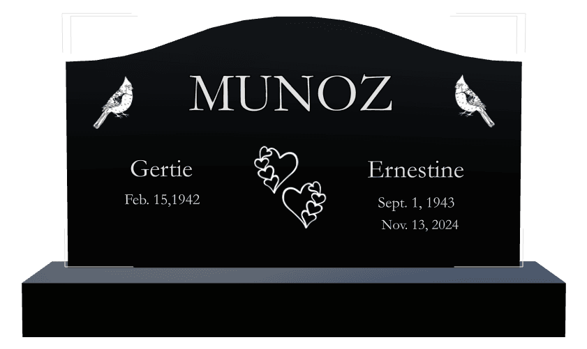 Serpentine Laser-Etched Black Granite Headstone – Bird preview