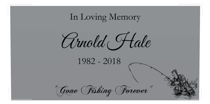 Rectangle (landscape) Stainless Steel Plaque – Fishing Memorial preview