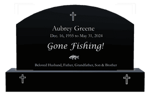Curved Top - Fought The Good Fight Headstone memorial design preview