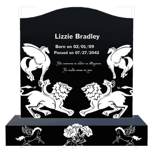 Serpentine - Flower Horse Headstone memorial design preview