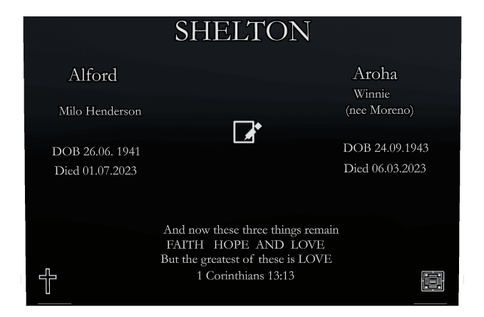 Square Laser-Etched Black Granite Headstone – Faith Hope And Love preview