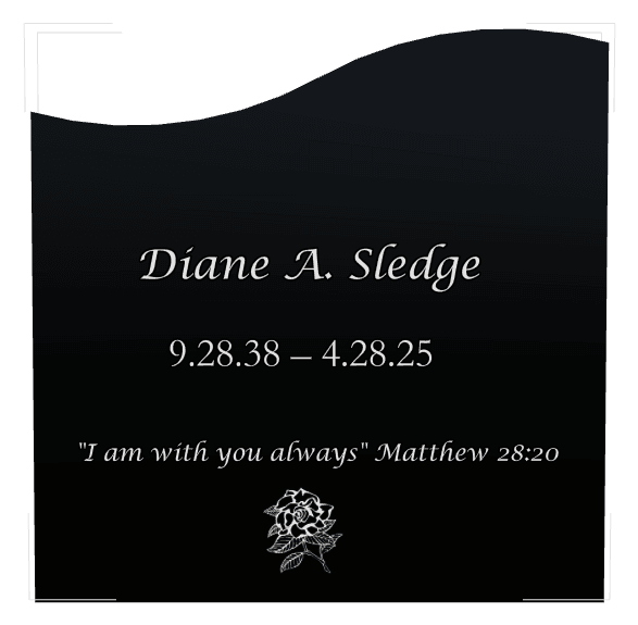 Right Wave Laser-Etched Black Granite Headstone – Matthew preview