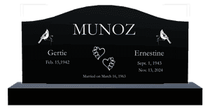 Serpentine - Bird Flower Headstone memorial design preview