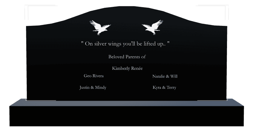 Serpentine Laser-Etched Black Granite Headstone – Eagle Headstone preview